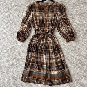 Vintage brown gingham dress